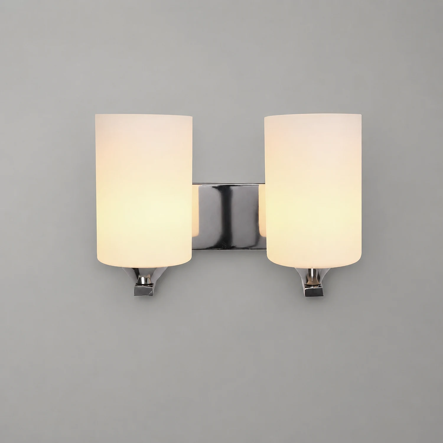 Eryn Minimalism Cylindrical Metal Glass Art Vanity Wall Lamp, Black/Chrome - Lumpaz
