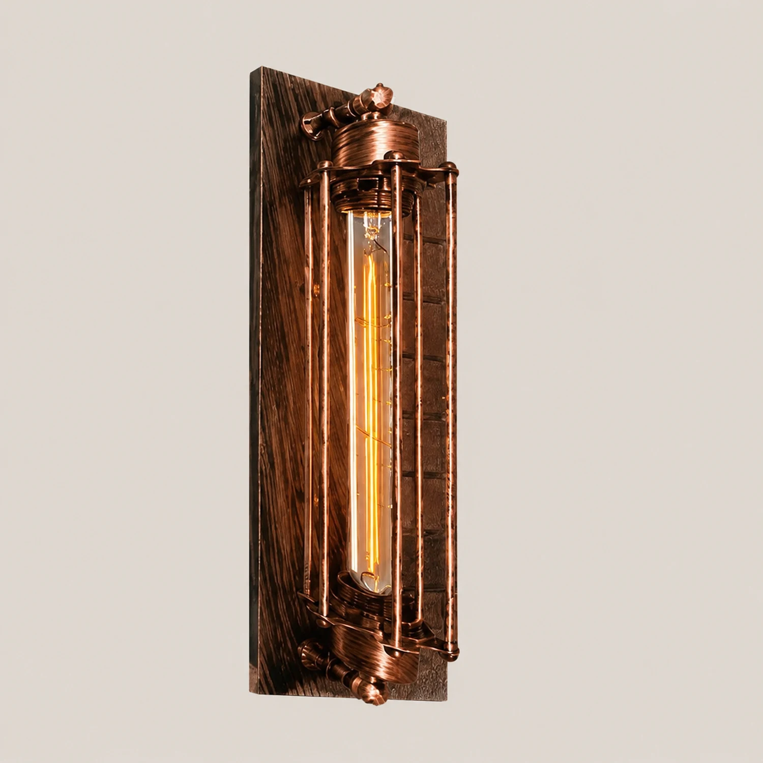 Alessio Vintage Cylinder Metal Wall Lamp,  Black/Red/Silver/Gold - Lumpaz