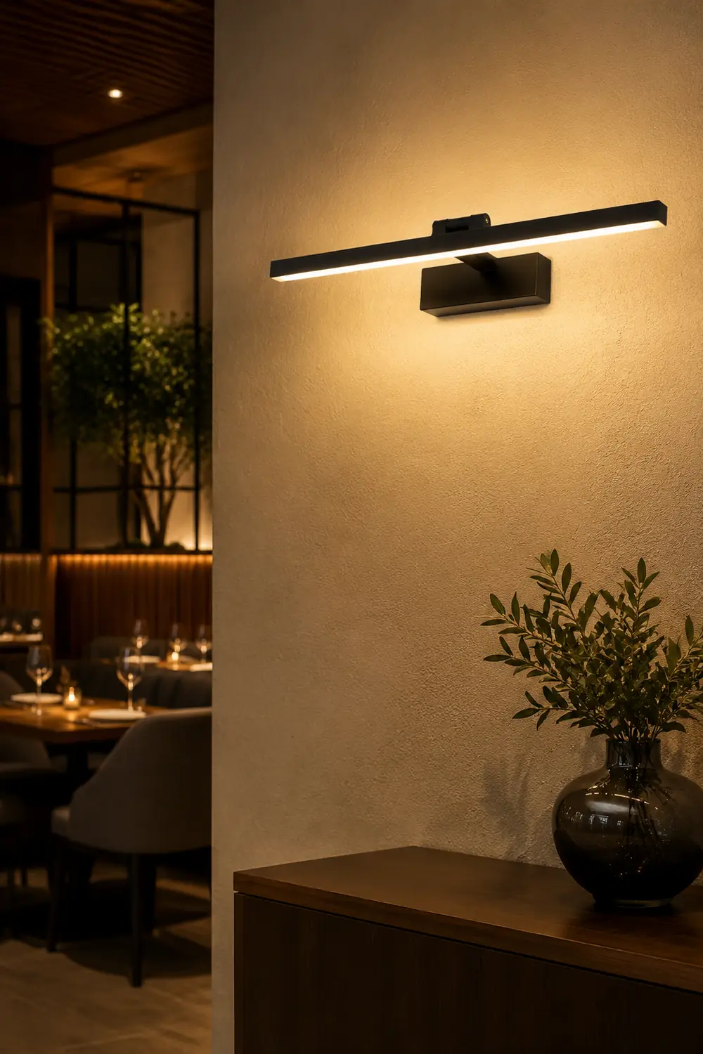 Leigh Modern Bar Metal Wall Lamp, Black&White - Lumpaz