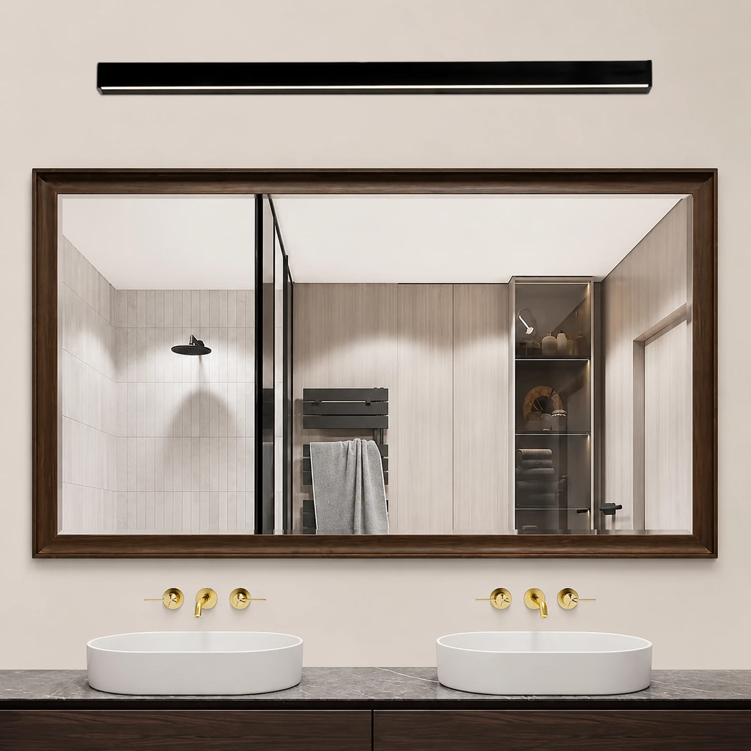 Edge Minimalist Black Bar Mirror Front Vanity Wall Lamp, Metal/Acrylic - Lumpaz