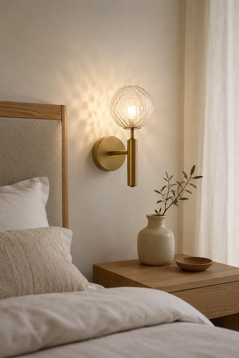 Valentina Wall Lamp Modern Globe, Metal/Glass, Black/Gold, Hallway - Lumpaz