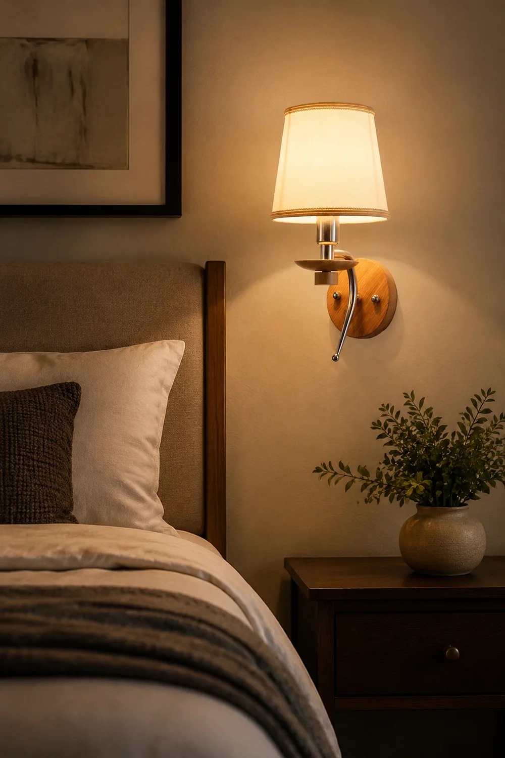 Eryn Modern Geometric Wood Vanity Wall Lamp, Bedroom/Bathroom - Lumpaz