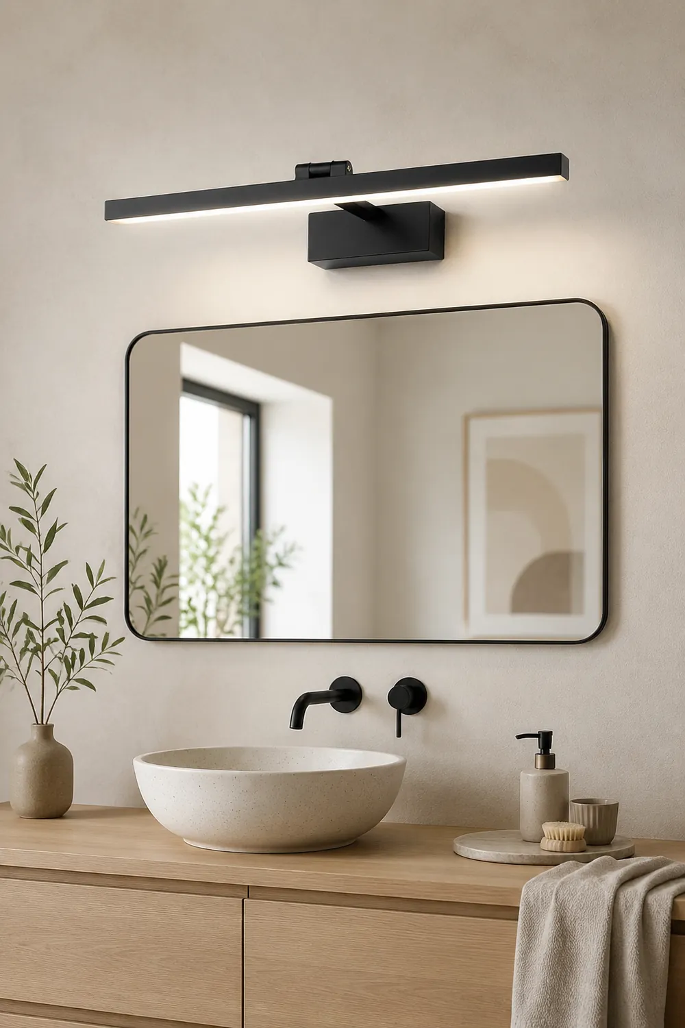 Leigh Modern Bar Metal Wall Lamp, Black&White - Lumpaz