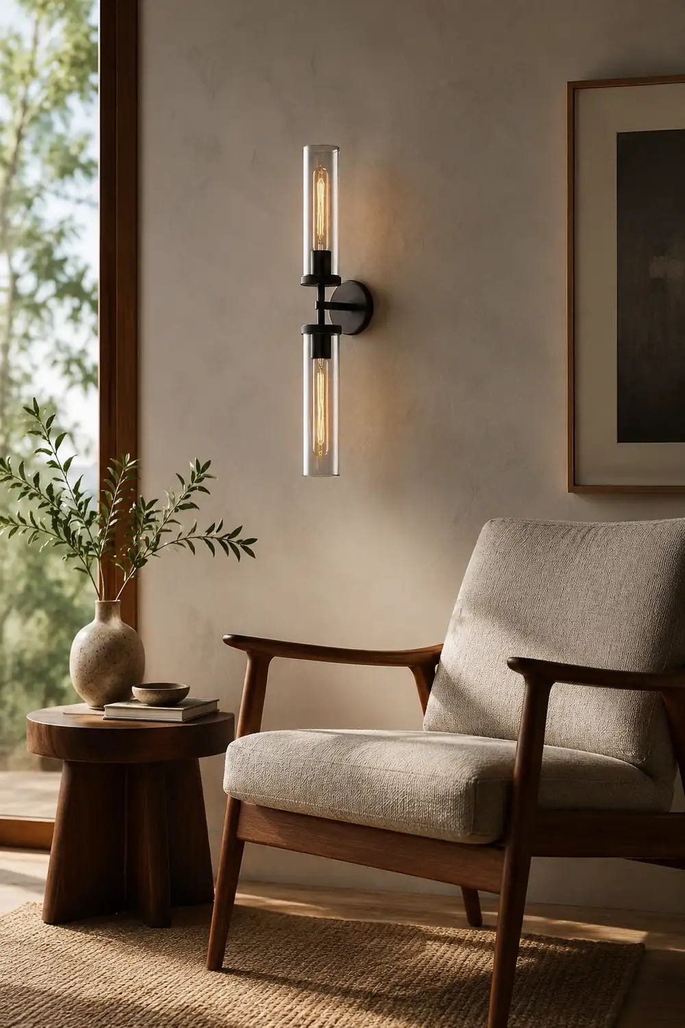 Leigh Modern Cylindrical Metal Led Wall Lamp, Black/Copper - Lumpaz