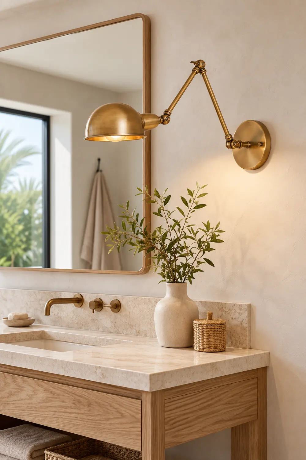 Brady Hemispheric Adjustable Wall Lamp, Brass/Antique Brass/Chrome, Bedroom - Lumpaz