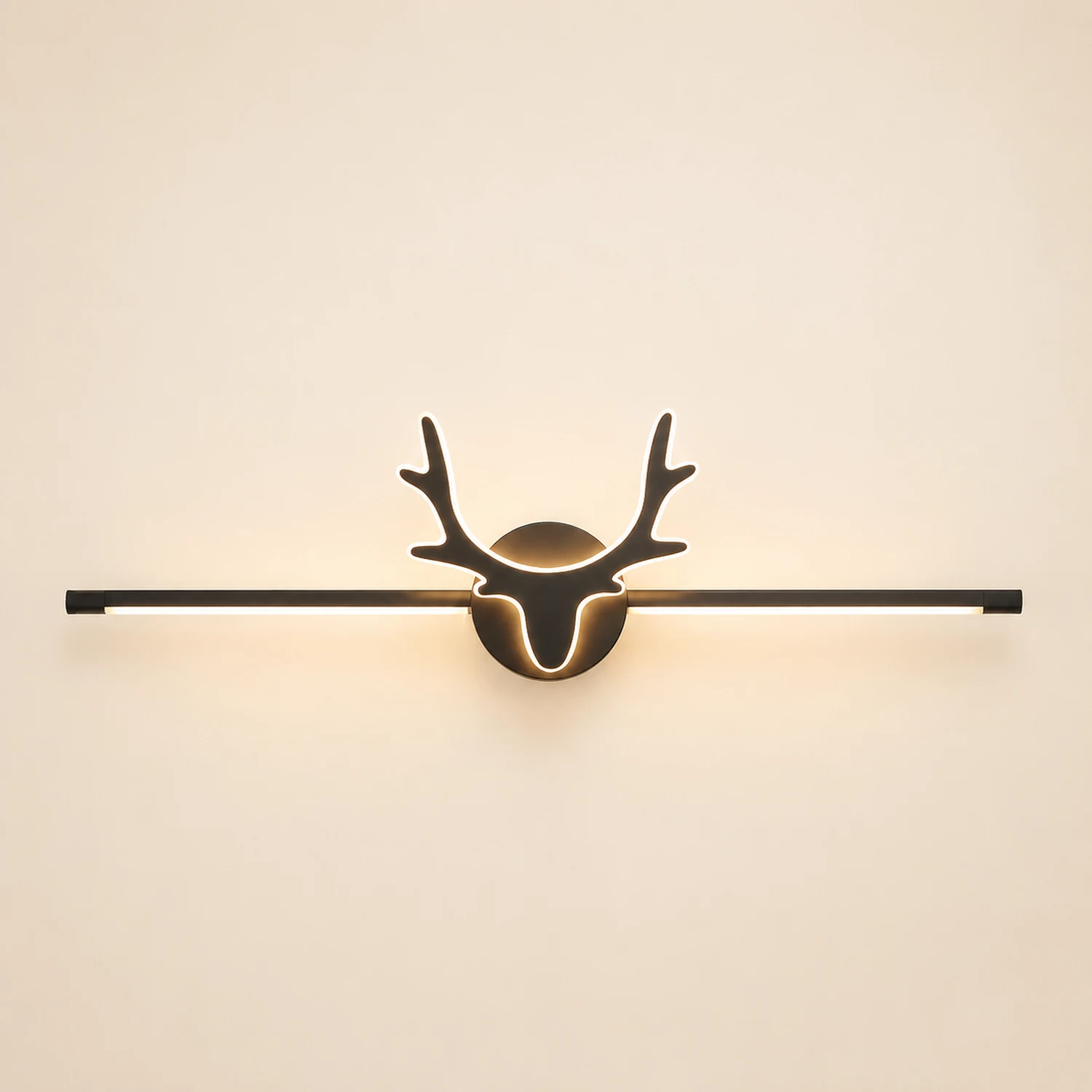 Edge Vintage Antlers Mirror Front Vanity Metal LED Wall Lamp - Lumpaz