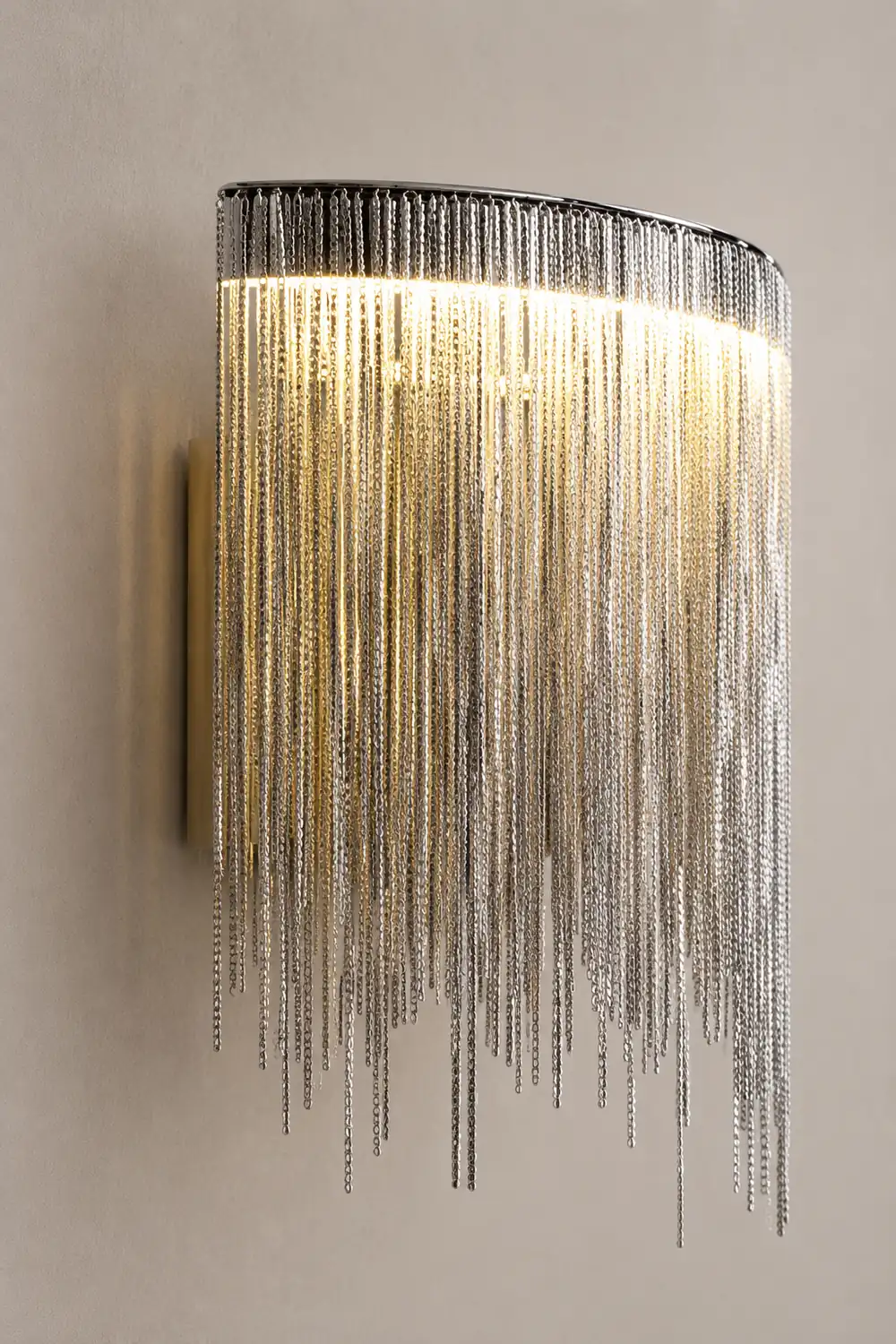 Colon Wall Lamp Decorative/Modern, Tassel Chain, Silver, Living Room - Lumpaz