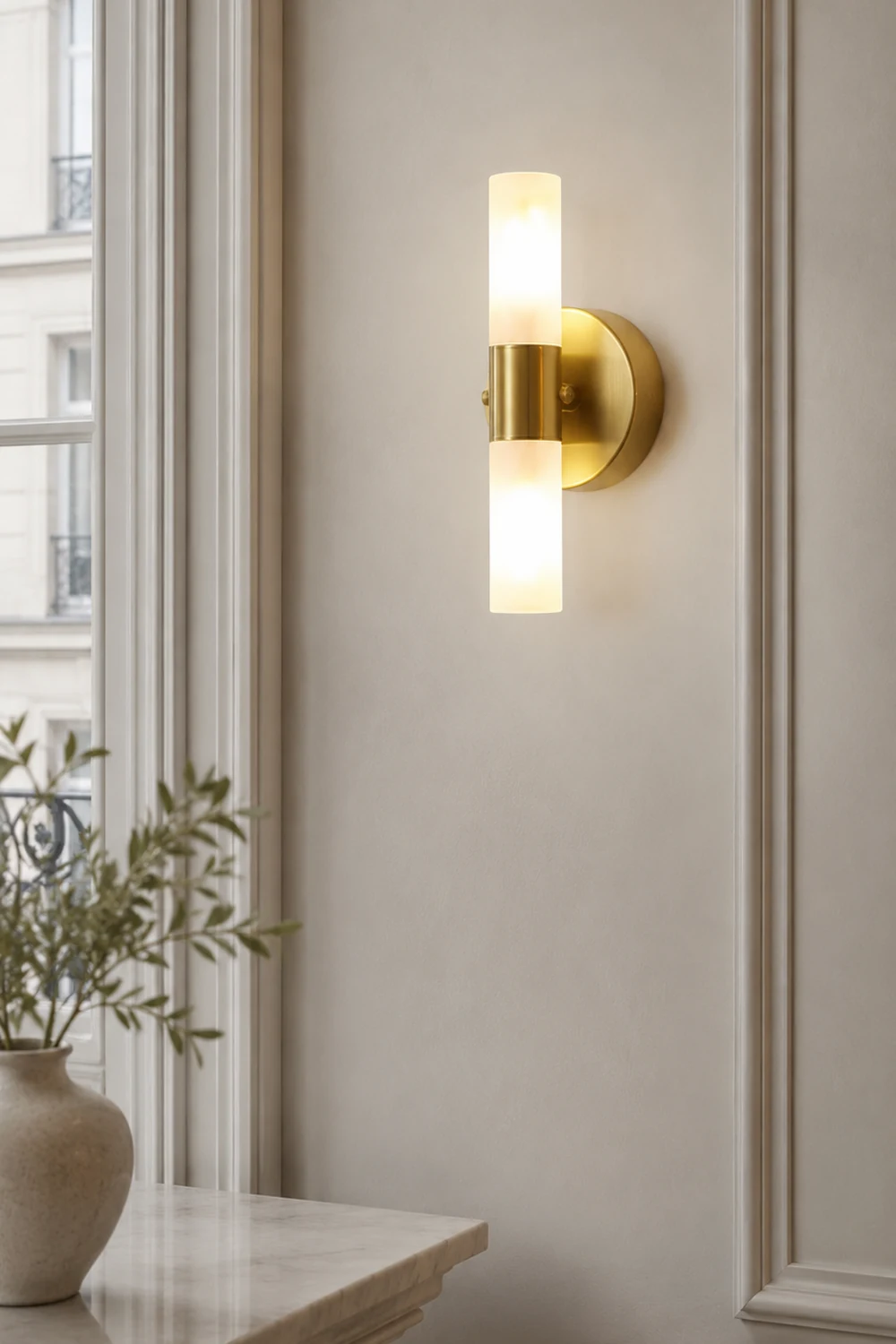 Leigh Modern Cylindrical Metal Led Wall Lamp, Gold - Lumpaz