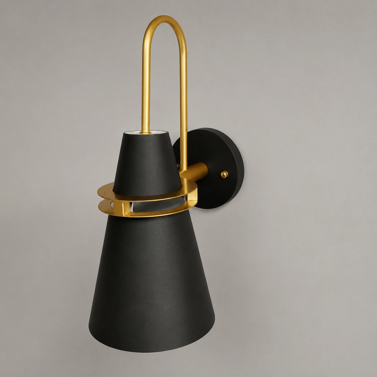 Morandi Modern Cone Metal Wall Lamp, Black/White/Blue - Lumpaz