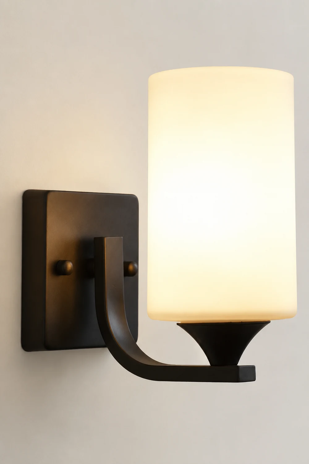 Eryn Modern Cylinder Metal Vanity Wall Lamp, Black/Chrome - Lumpaz