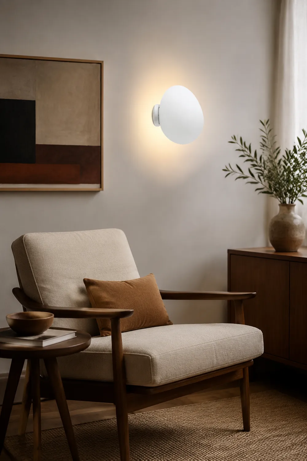 Valentina Design Geometric Glass Vanity Wall Light, White - Lumpaz
