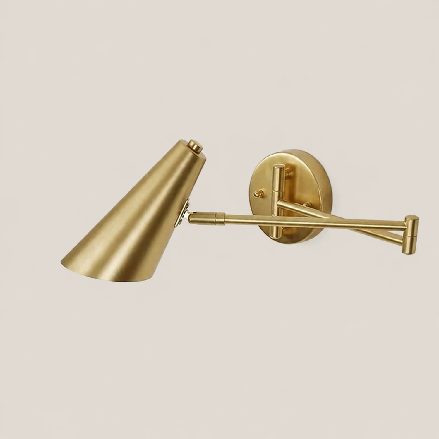 Freja Wall Lamp Cone Modern, Metal Adjustable, Black/Gold, Bedroom - Lumpaz
