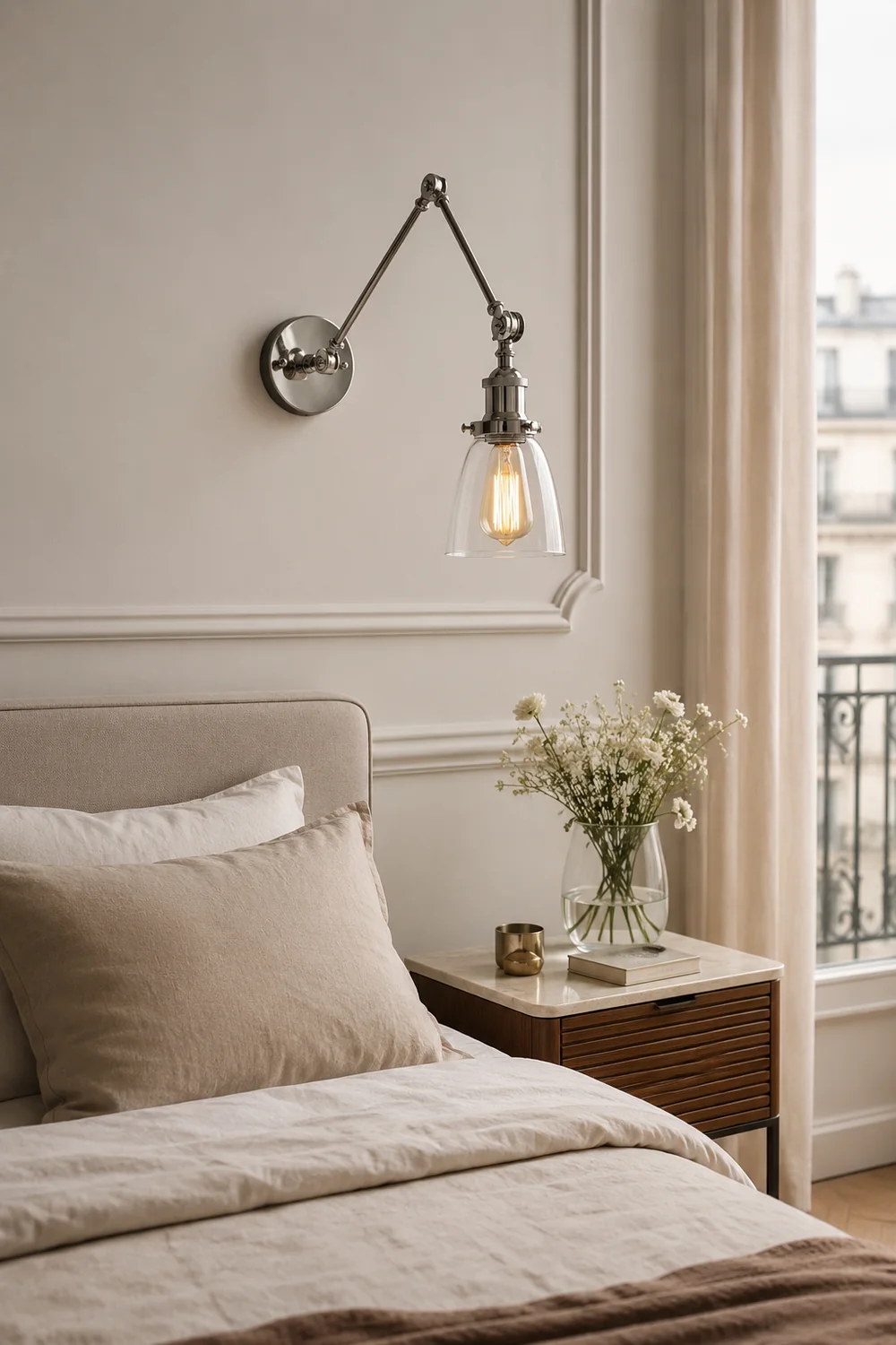 Alessio Wall Lamp Tapered, Modern, Glass/Metal Adjustable, 4 Color, Living Room - Lumpaz
