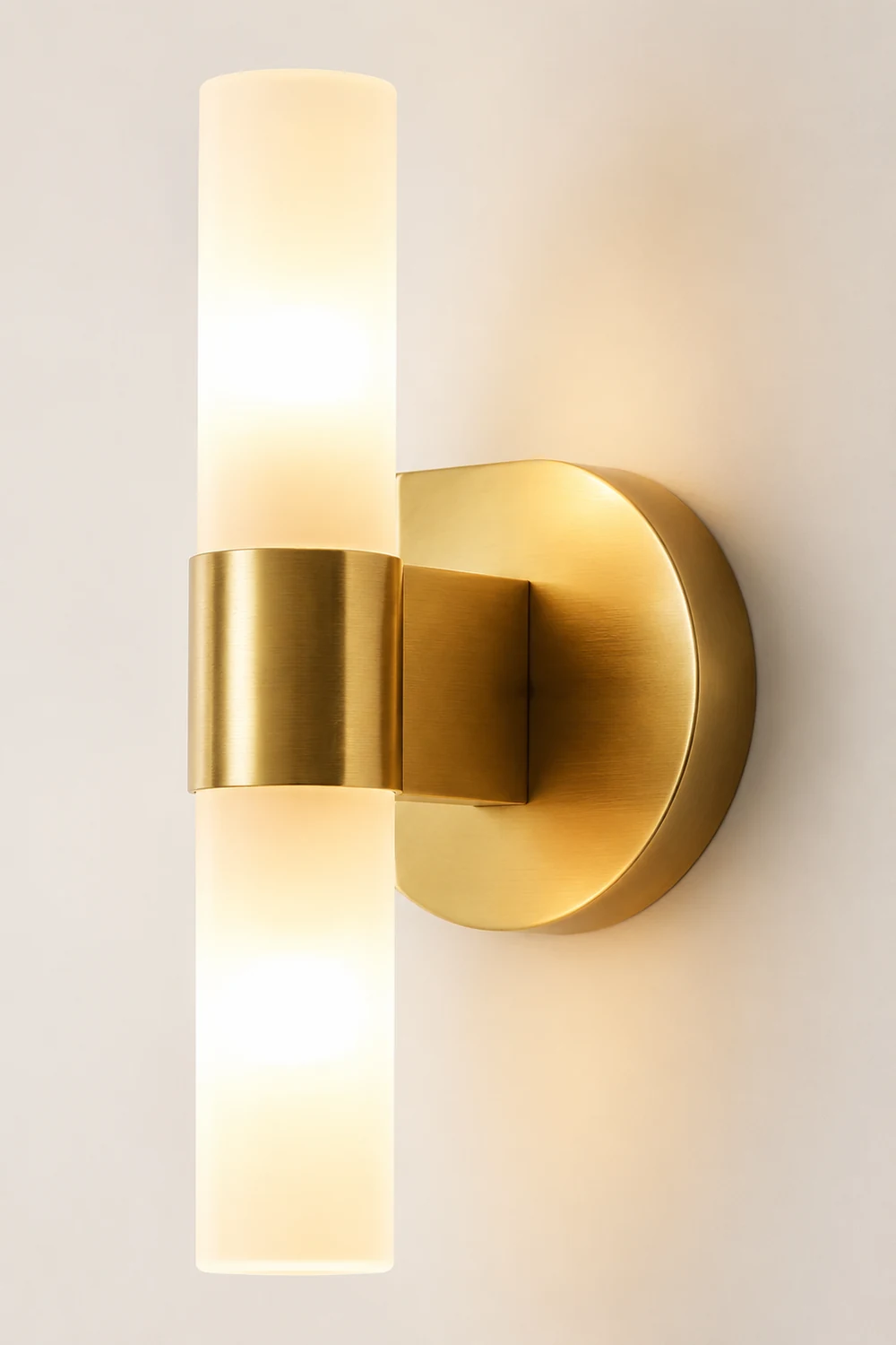 Leigh Modern Cylindrical Metal Led Wall Lamp, Gold - Lumpaz