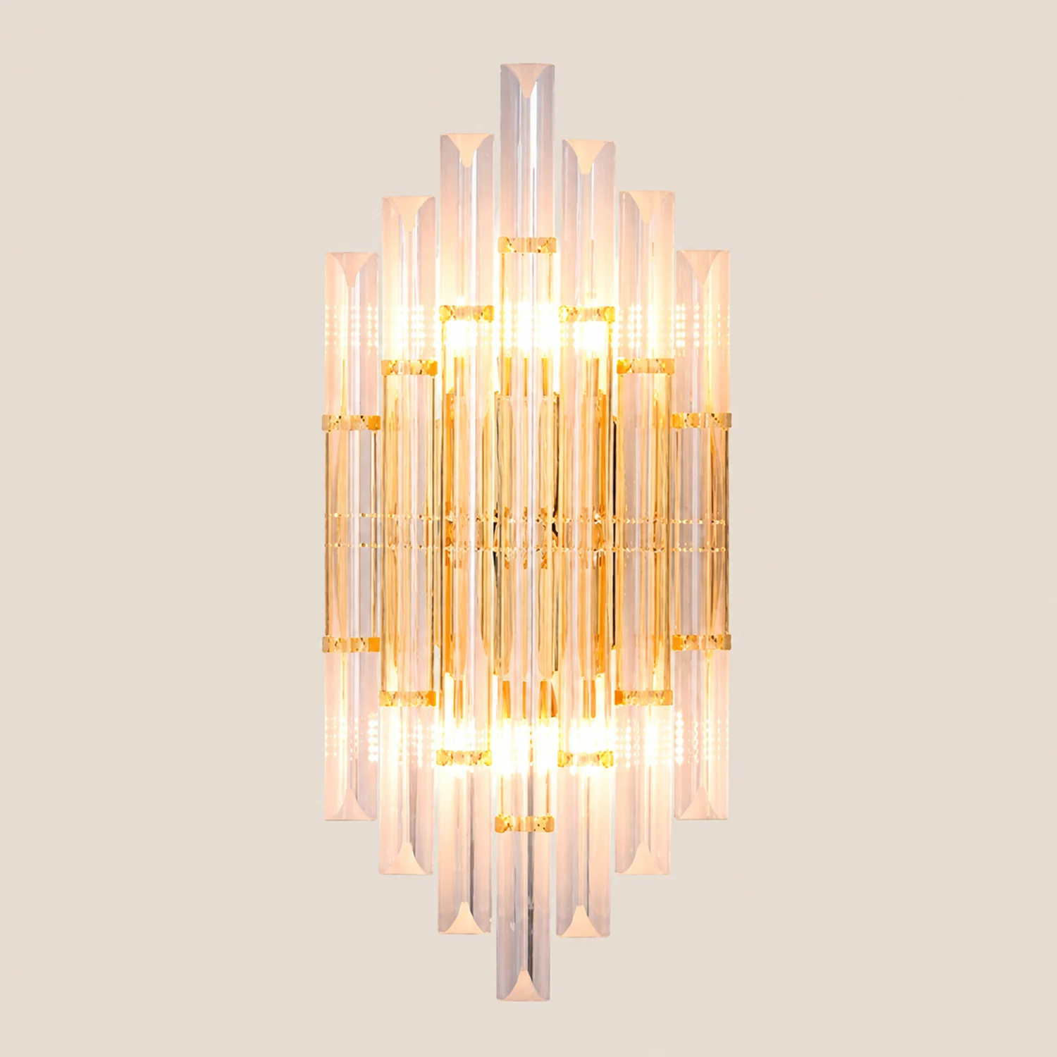 Kristy Luxury Gold Crystal Bedroom Bedside Wall Lamp - Lumpaz