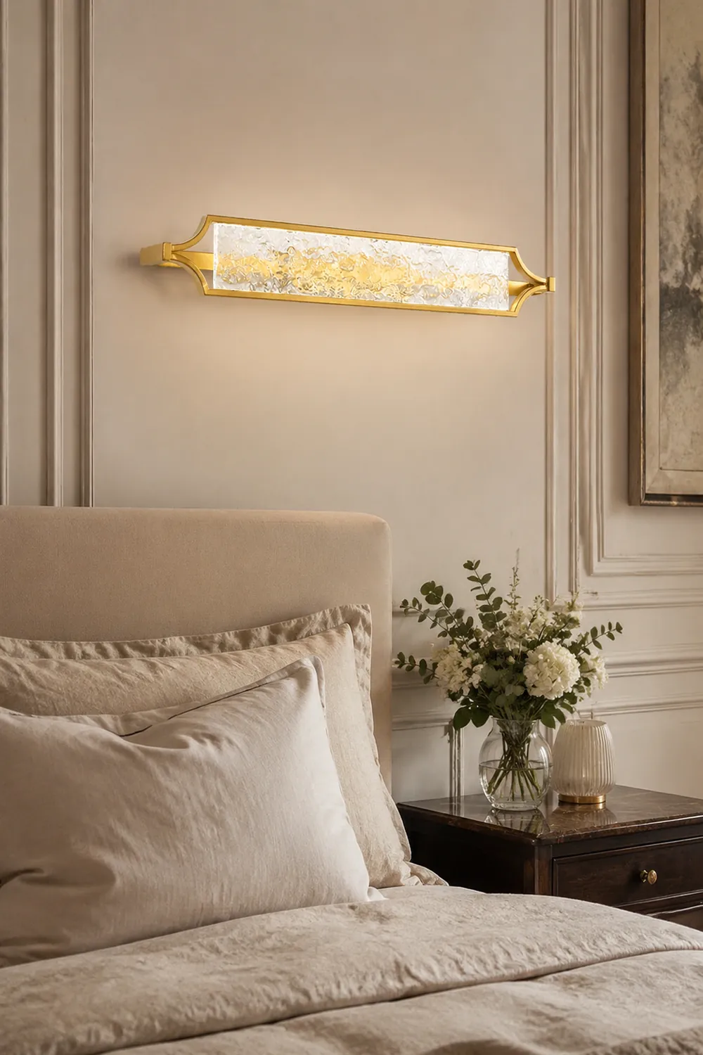 Leigh Wall Lamp Modern LED Mirror Front Vanity, White/Gold, Dining Room - Lumpaz