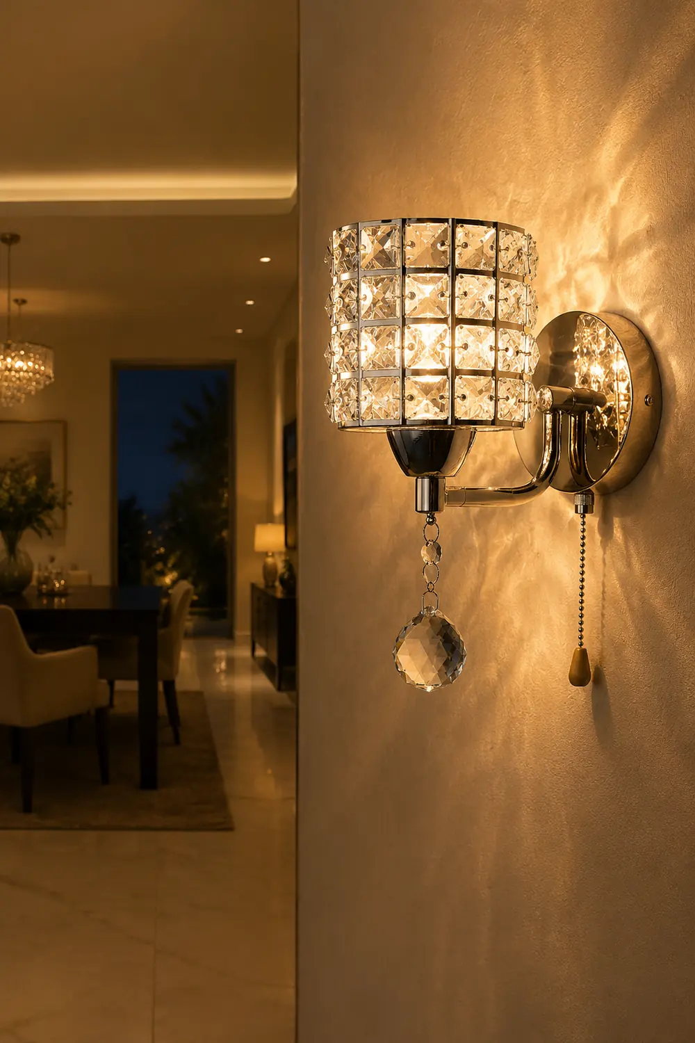 Kristy Vintage Cylinder Metal Bedside Wall Lamp, Gold/Chrome - Lumpaz