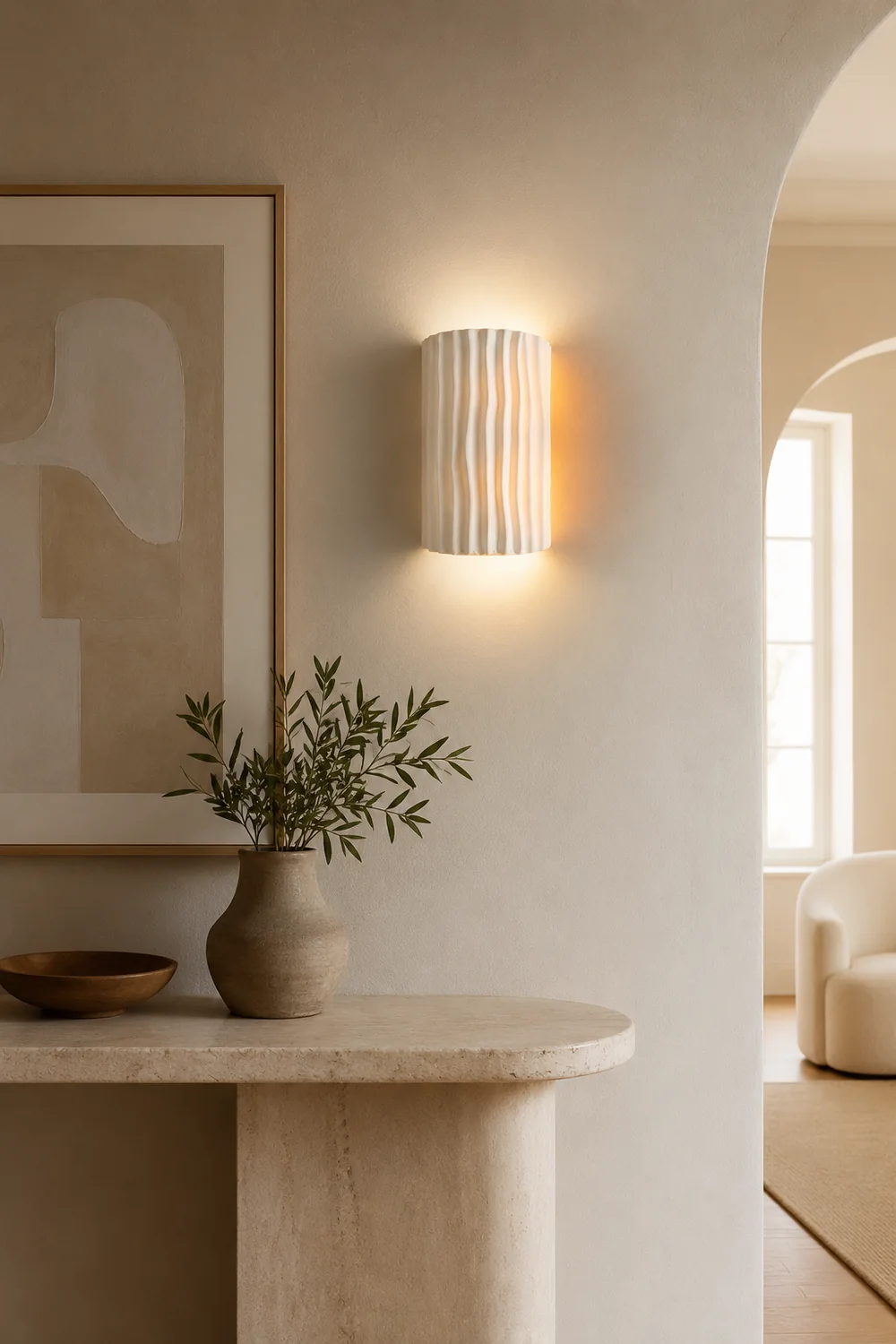 Morandi Retro LED Wall Lamps White/Gray/Orange/Green Resin Bedroom - Lumpaz