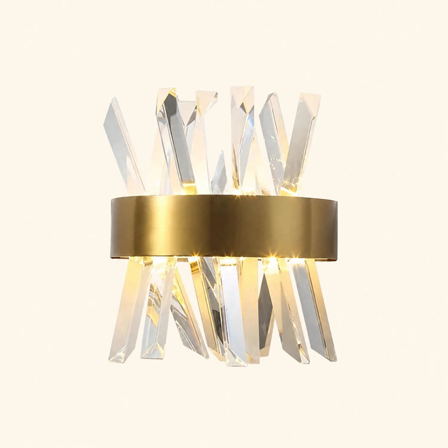 Kristy Luxury Gold Crystal Bedroom Bedside Wall Lamp - Lumpaz