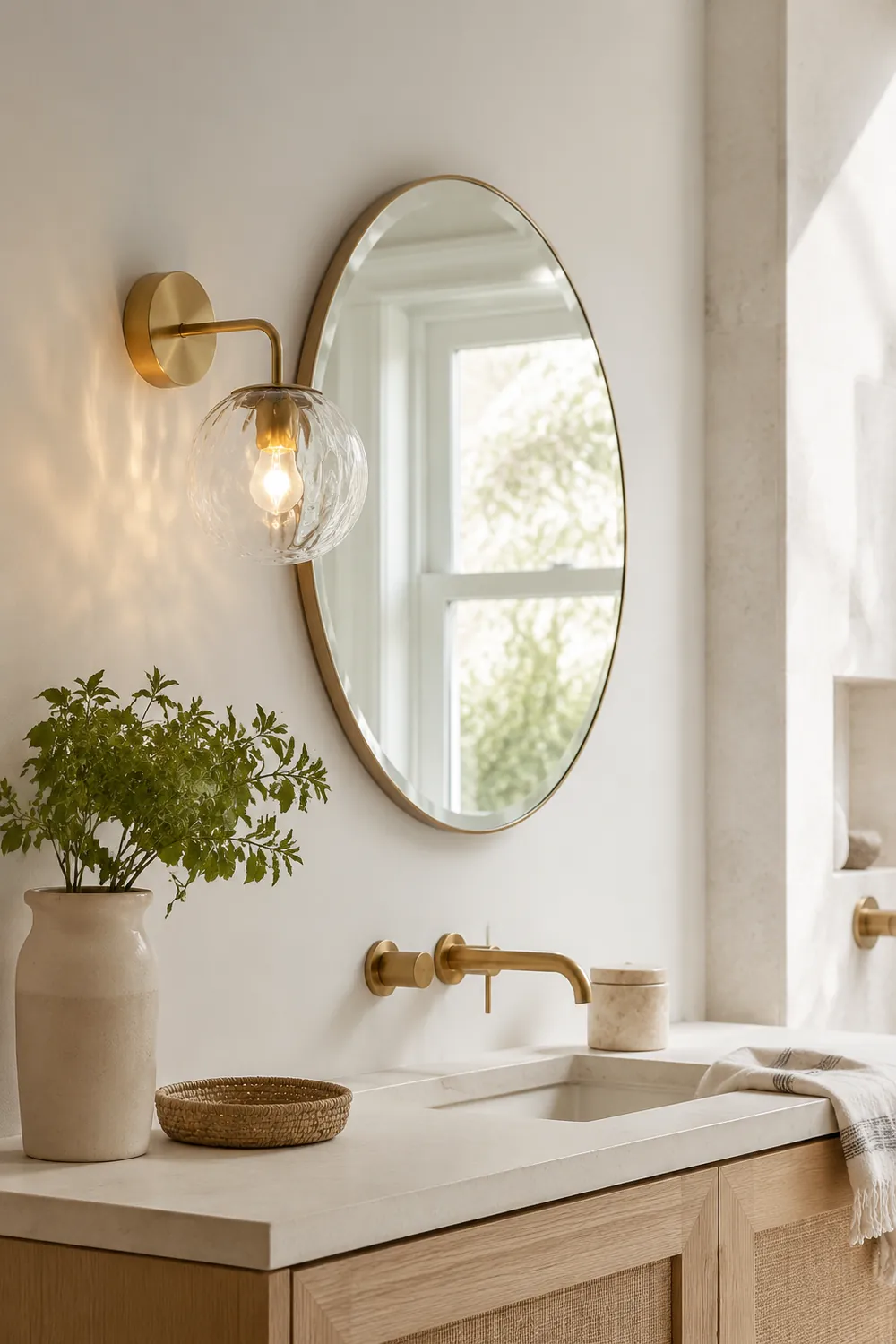 Valentina Vintage Clear Bubble Dresser Wall Lamp - Lumpaz