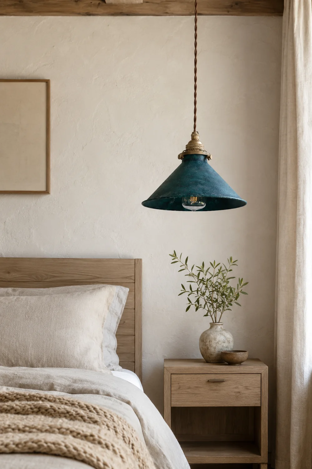 Alessio Vintage LED Rustic Pendant Light Metal Blue Kitchen Balcony - Lumpaz