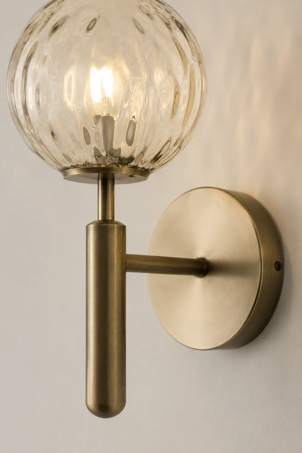 Valentina Wall Lamp Modern Globe, Metal/Glass, Black/Gold, Hallway - Lumpaz