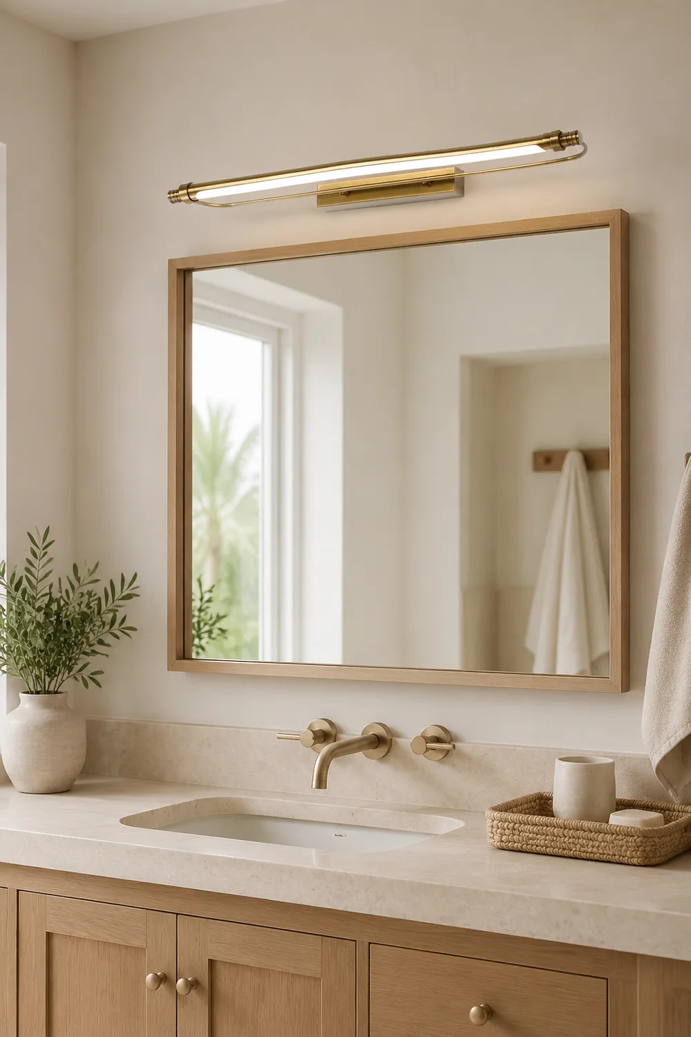 Leigh Modern Linear Metal Vanity Wall Lamp, Gold - Lumpaz