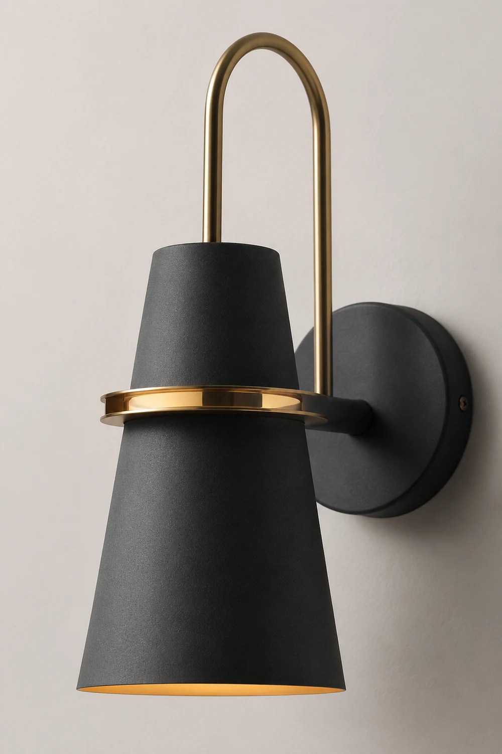 Morandi Modern Cone Metal Wall Lamp, Black/White/Blue - Lumpaz