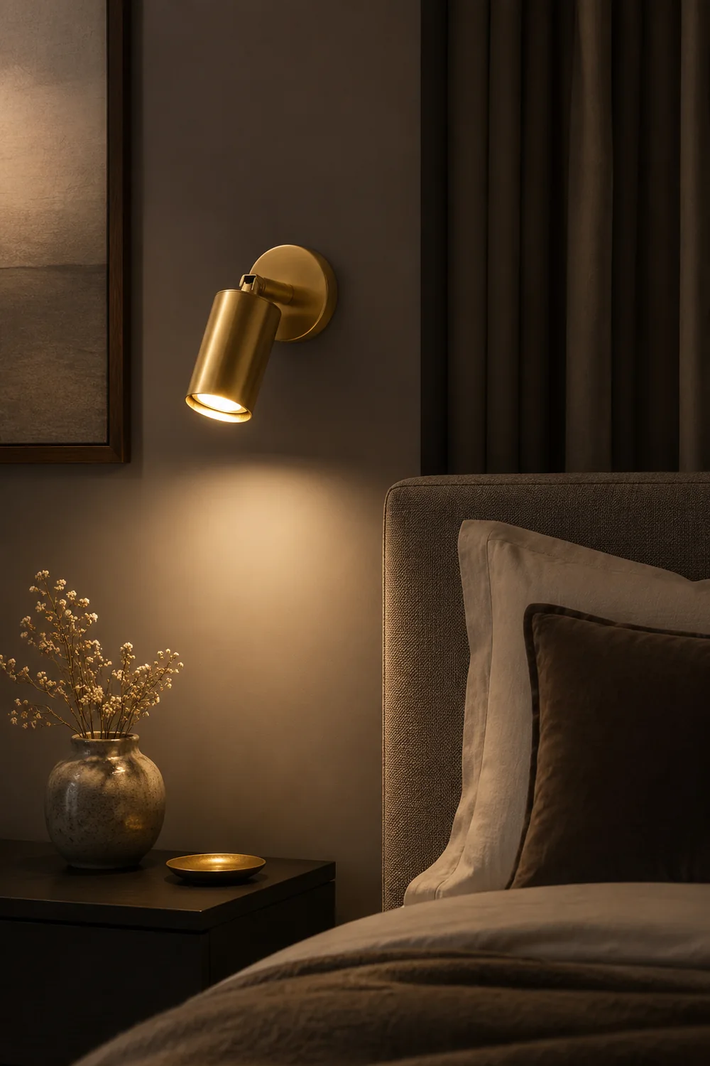 Freja Modern Cylinder Metal Wall Mounted Lamp, Black/Brass - Lumpaz