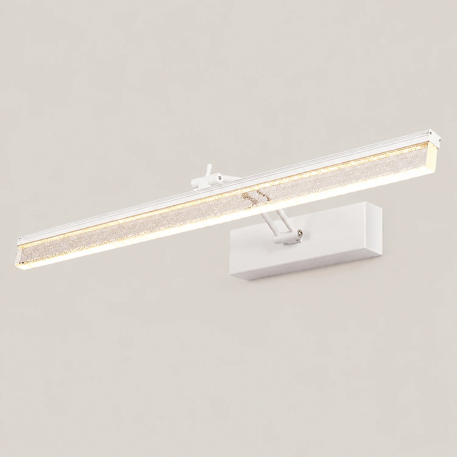 Edge Minimalist Linear Metal/Acrylic Mirror Front Vanity Wall Lamp, Black/White/Silver - Lumpaz