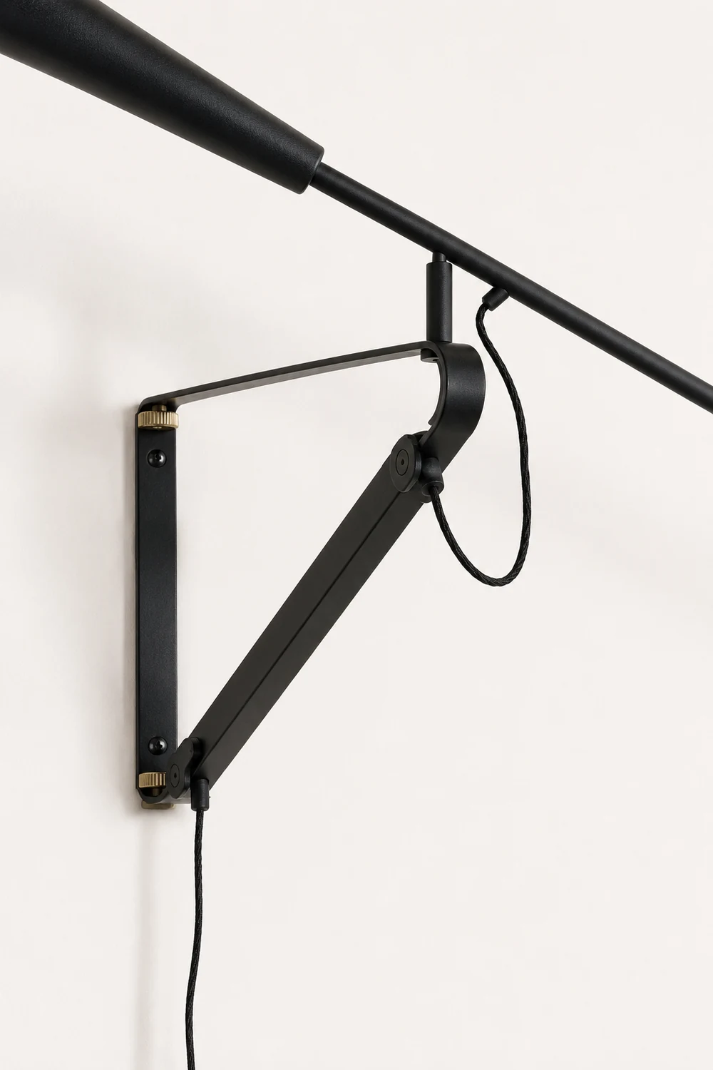 Brady Long Swing Adjustable Arm Wall Lamp Metal Black/White Bedroom - Lumpaz
