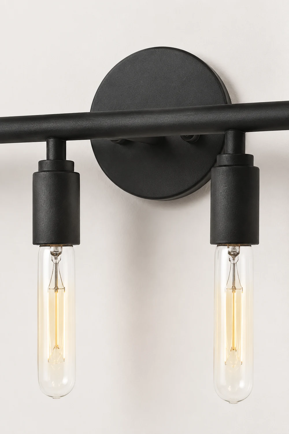 Alessio Modern Glass Vanity Wall Lamp, Black, Bathroom, 3/4 Light - Lumpaz