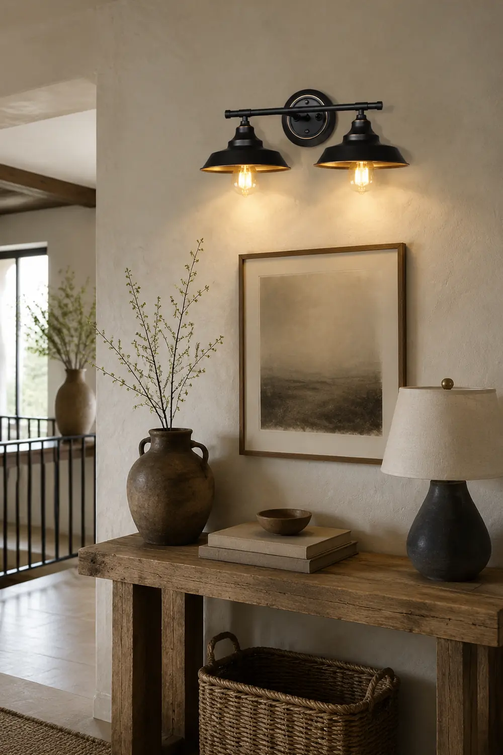 Alessio Retro Bowl-shaped Cast Metal Wall Lamp, Black - Lumpaz