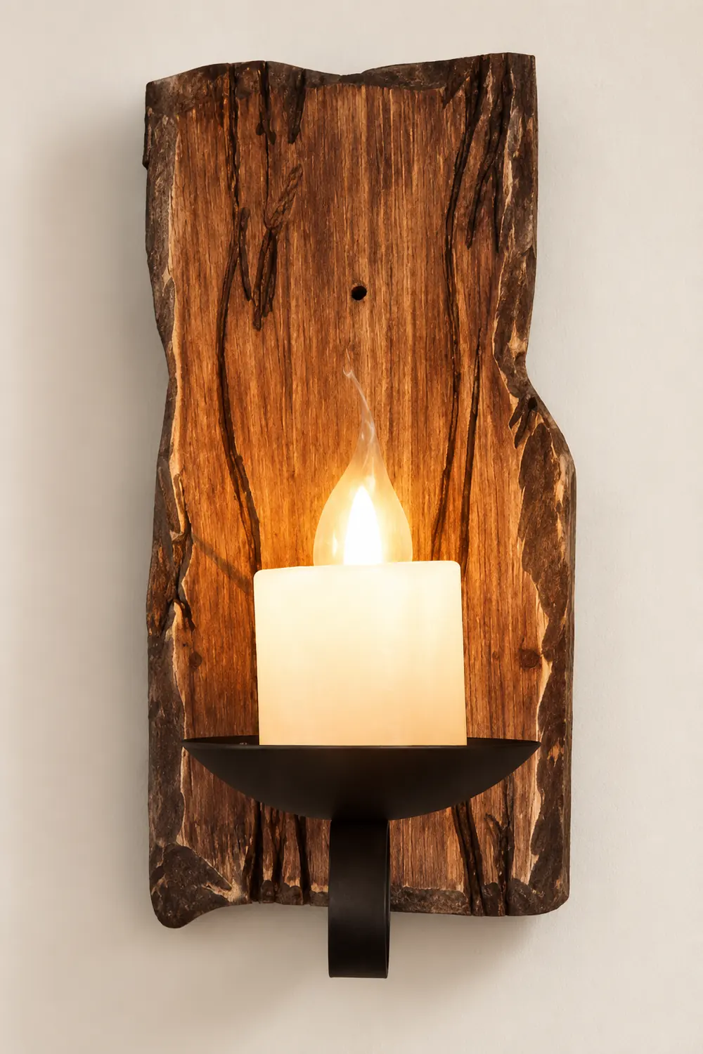 Austin Wall Lamp Rectangular Vintage, Wood/Metal, Bedroom - Lumpaz