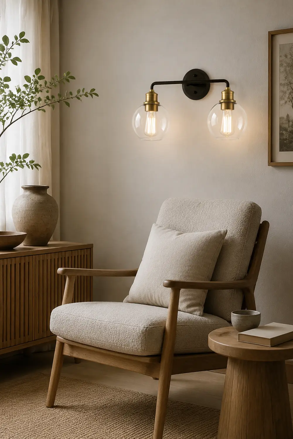Alessio Minimalist Globe Metal/Glass Wall Lamp, 2/3 Light - Lumpaz