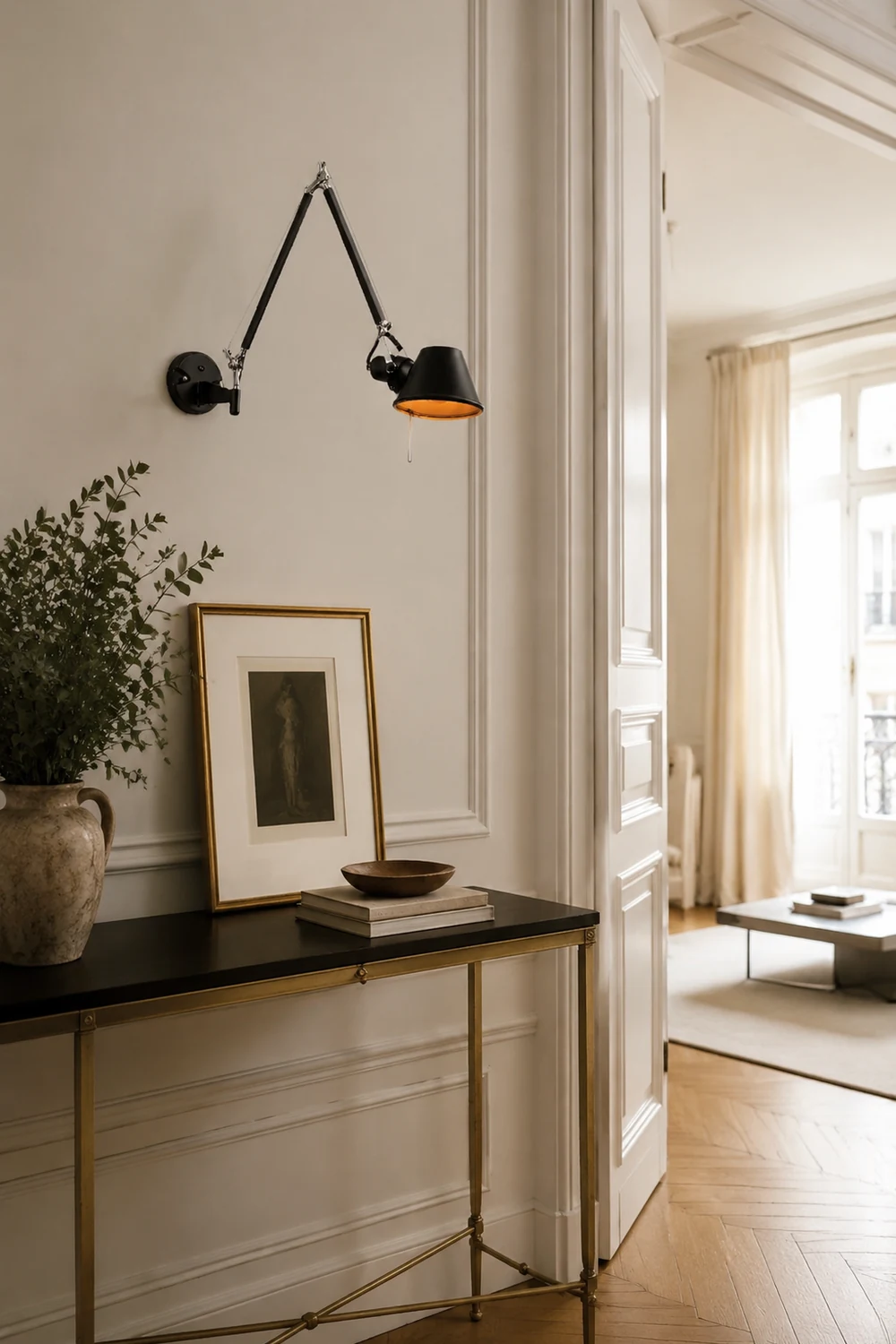 Brady Modern Simple Adjustable Wall Lamp, Black/Chrome, Bedroom - Lumpaz