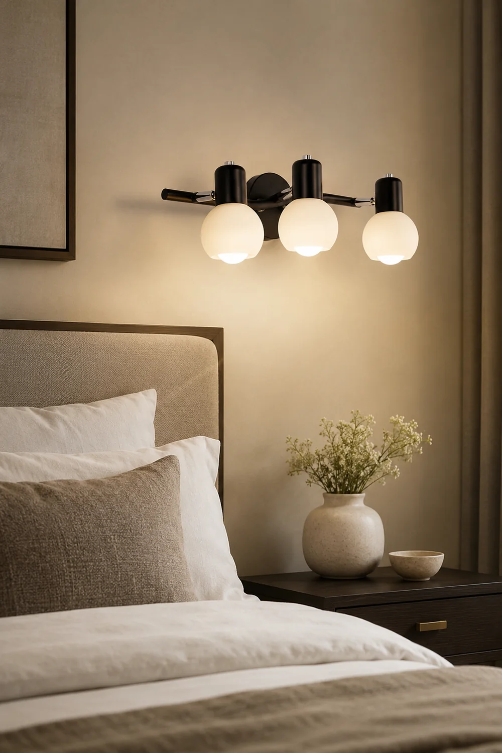 Valentina Vanity Glass Art Wall Lamp, Glass/Metal - Lumpaz