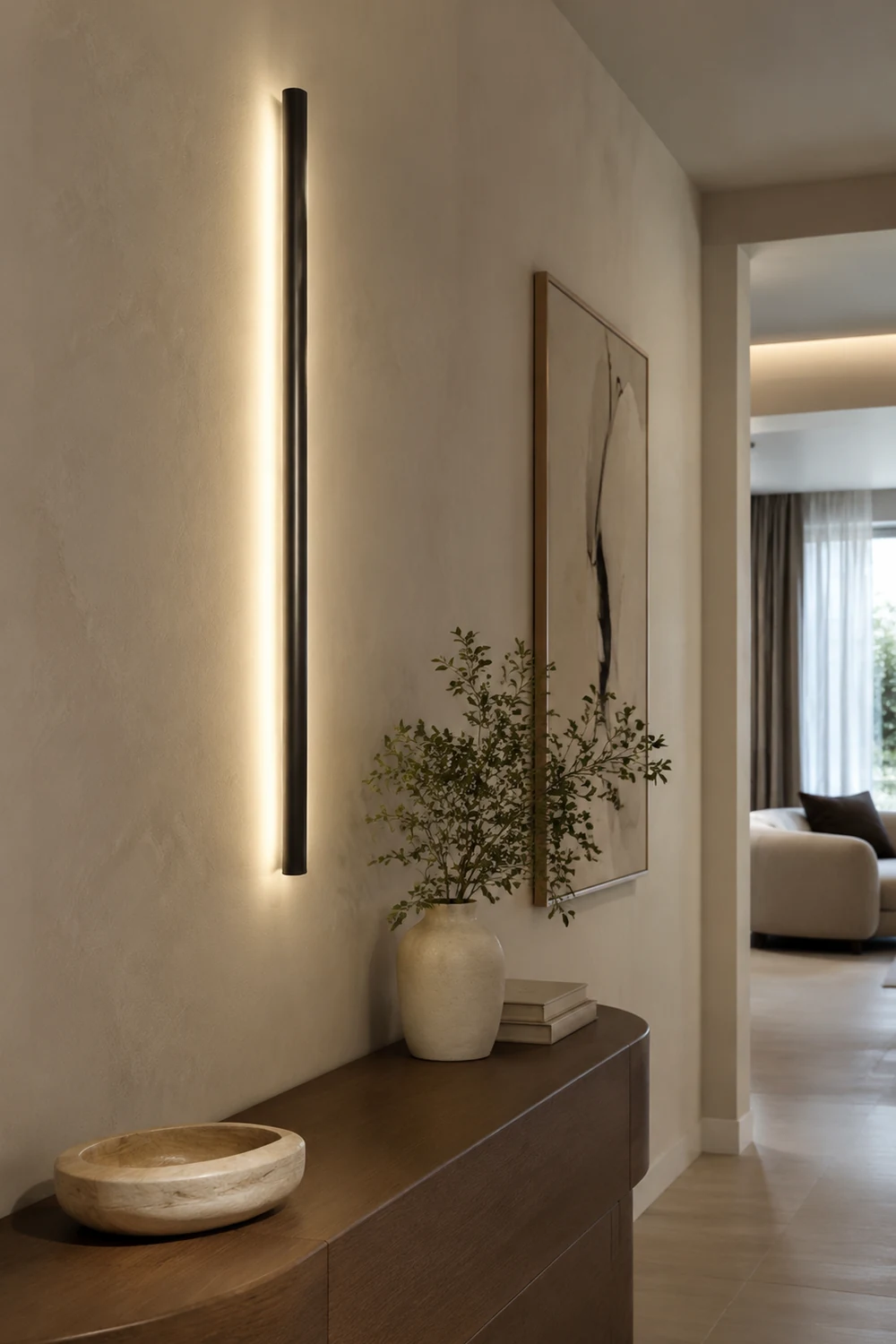 Edge Minimalist Black Bar Mirror Front Vanity Wall Lamp, Metal/Acrylic - Lumpaz