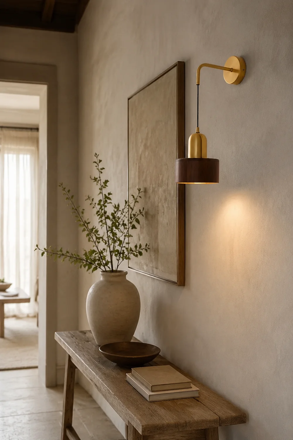 Ozawa Vintage Wooden Cylinder Wall Lamp - Lumpaz