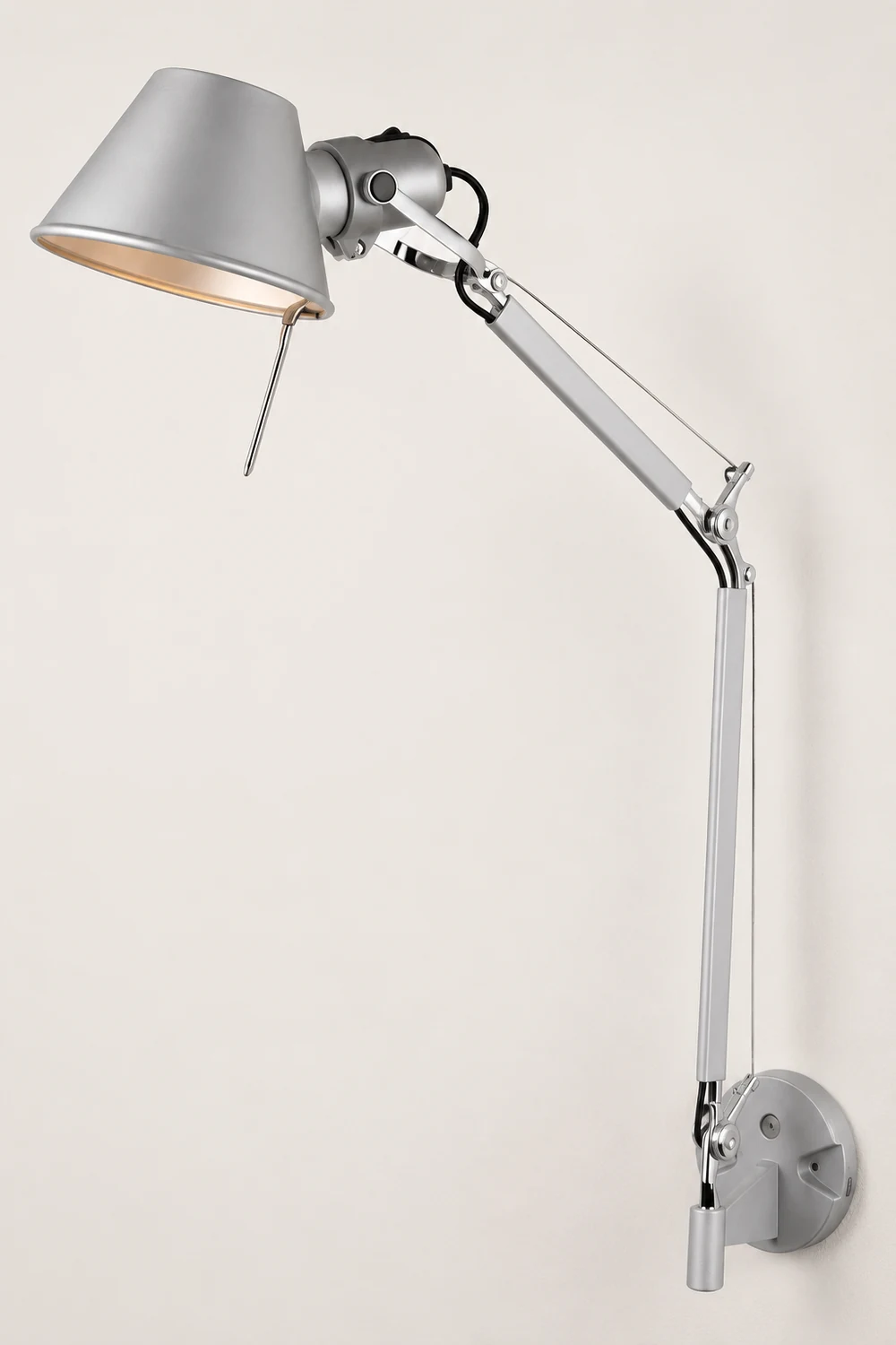 Brady Wall Lamp Dome Modern, Metal Adjustable, Silver, Living Room - Lumpaz