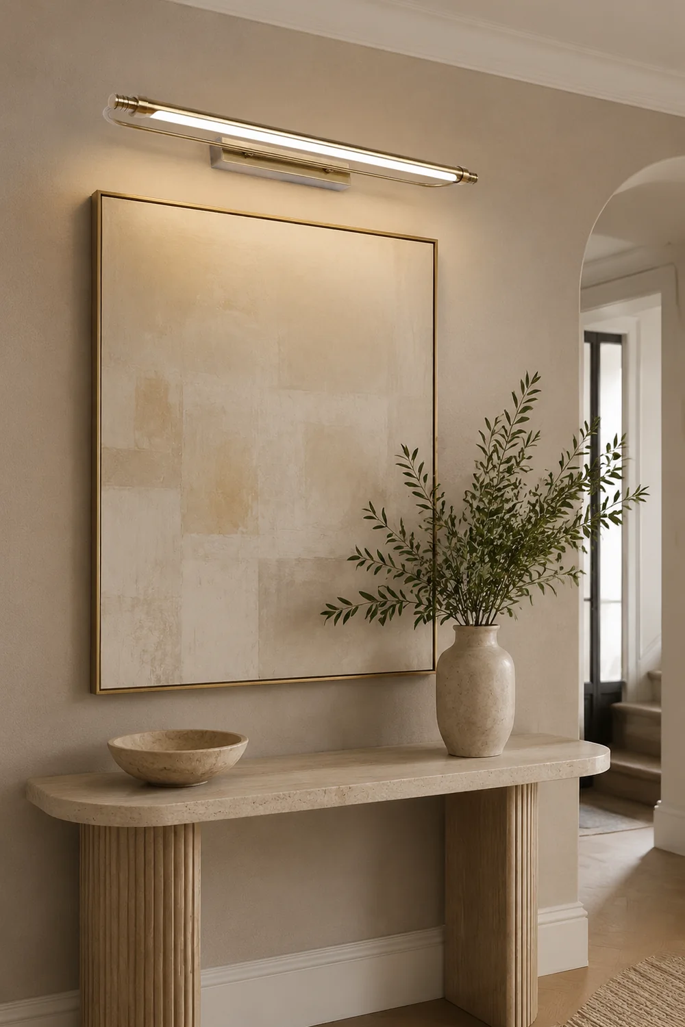 Leigh Modern Linear Metal Vanity Wall Lamp, Gold - Lumpaz
