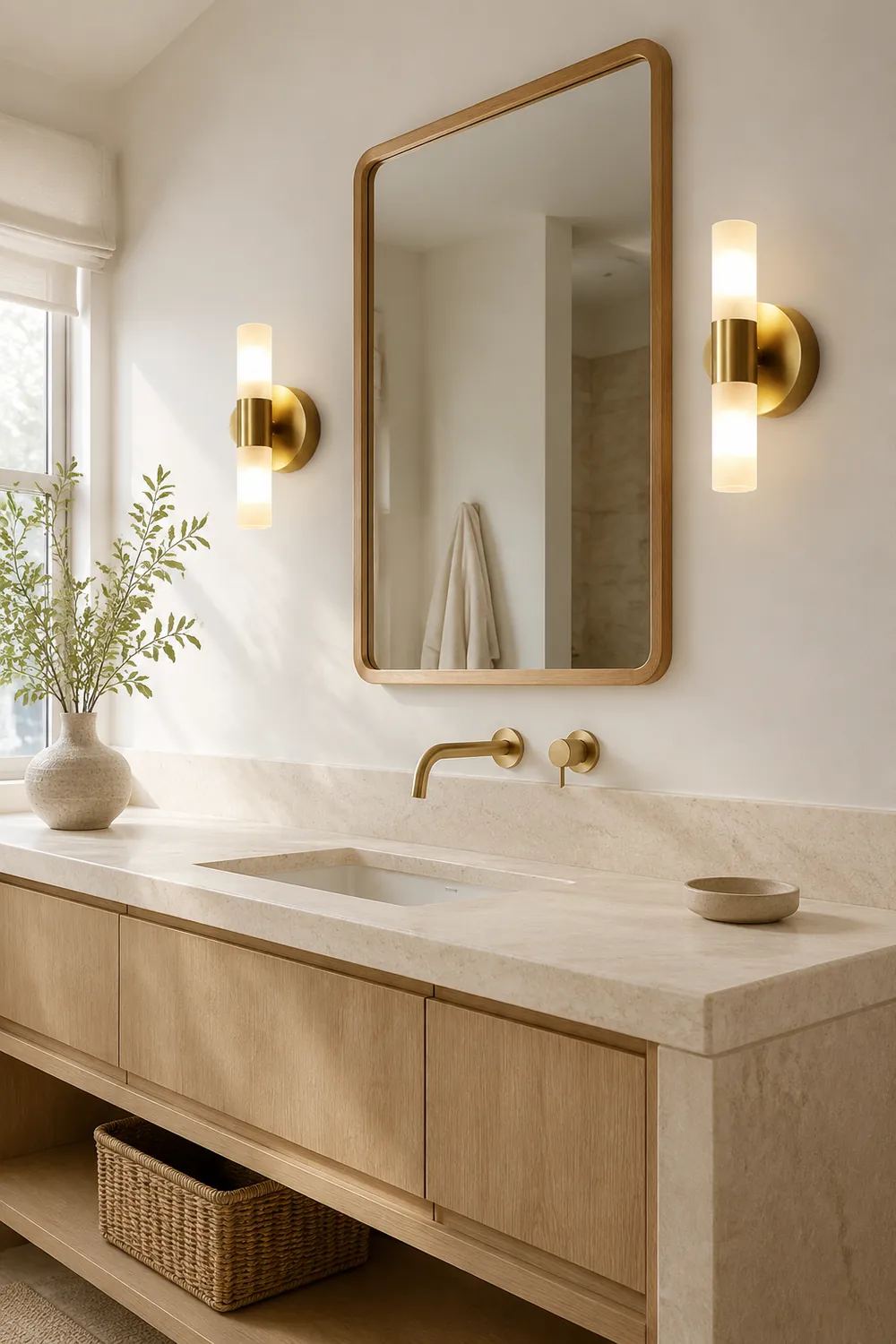 Leigh Modern Cylindrical Metal Led Wall Lamp, Gold - Lumpaz
