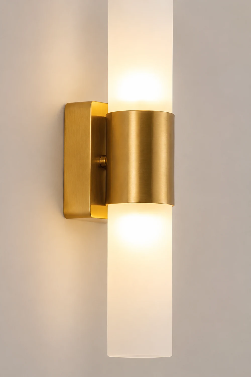 Leigh Modern Double Headed Metal Glass Vanity Wall Lamp,  Black/Gold - Lumpaz