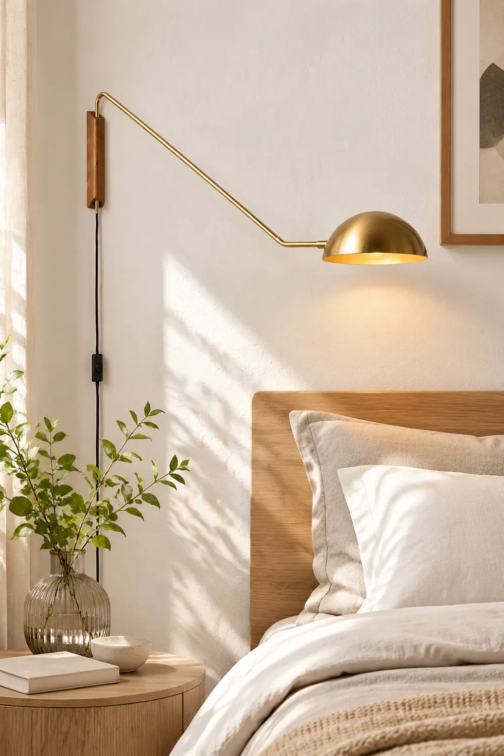 Brady Wall Lamp Modern, Metal Adjustable, Black/Gold, Living Room - Lumpaz