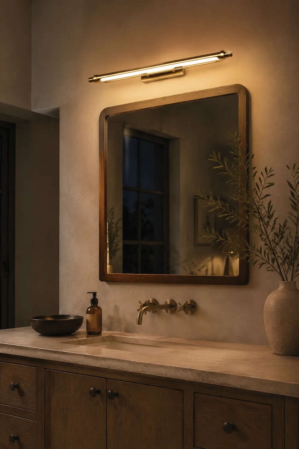 Leigh Modern Linear Metal Vanity Wall Lamp, Gold - Lumpaz