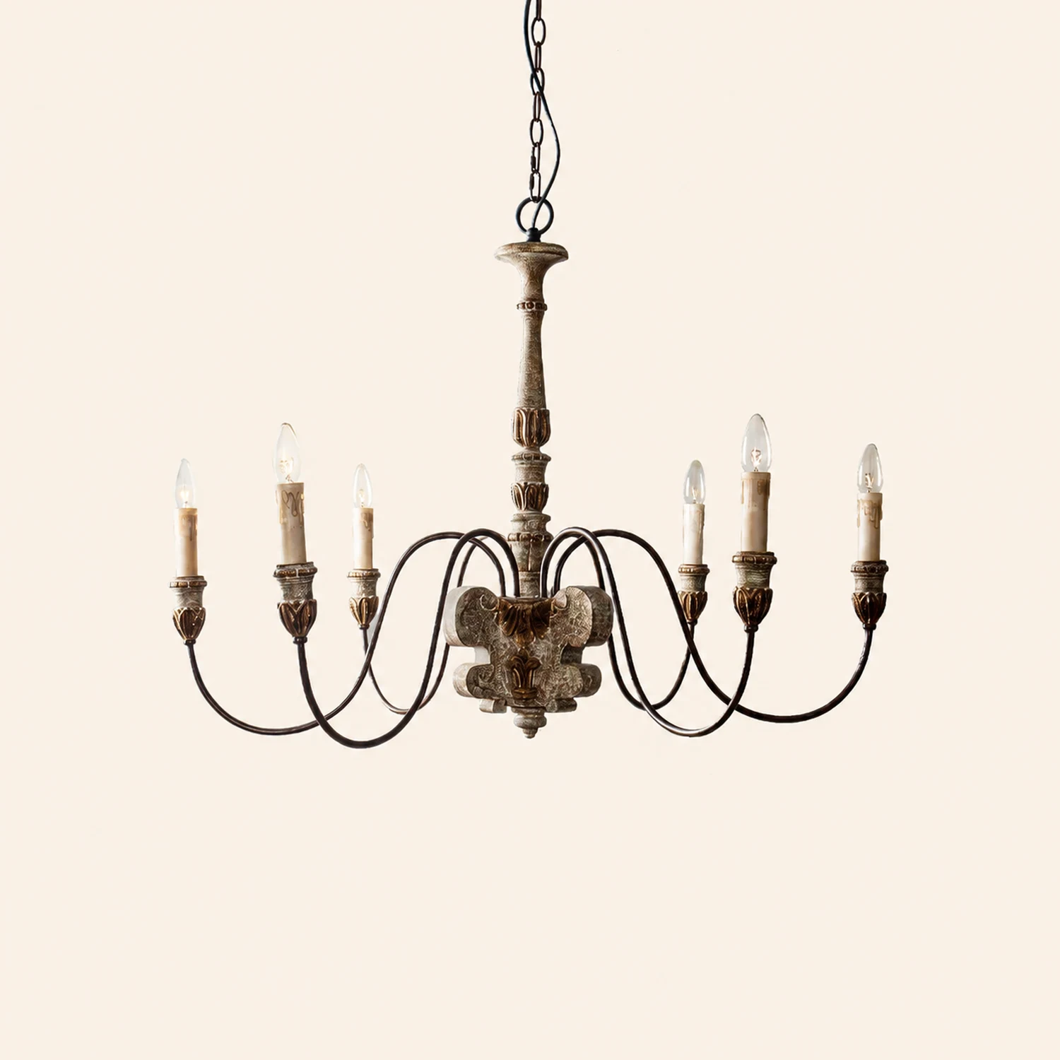 Silva Retro Design LED Chandelier Bronze Metal Living Room - Lumpaz