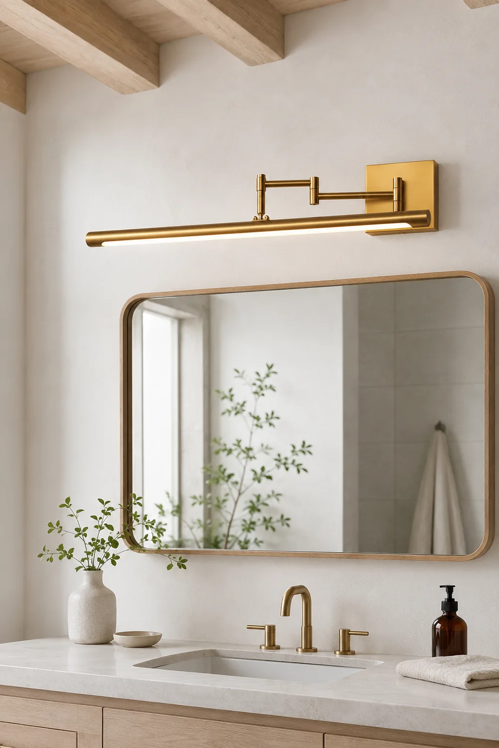 Edge Modern Adjustable Mirror Front Vanity Metal Acrylic LED Wall Lamp - Lumpaz