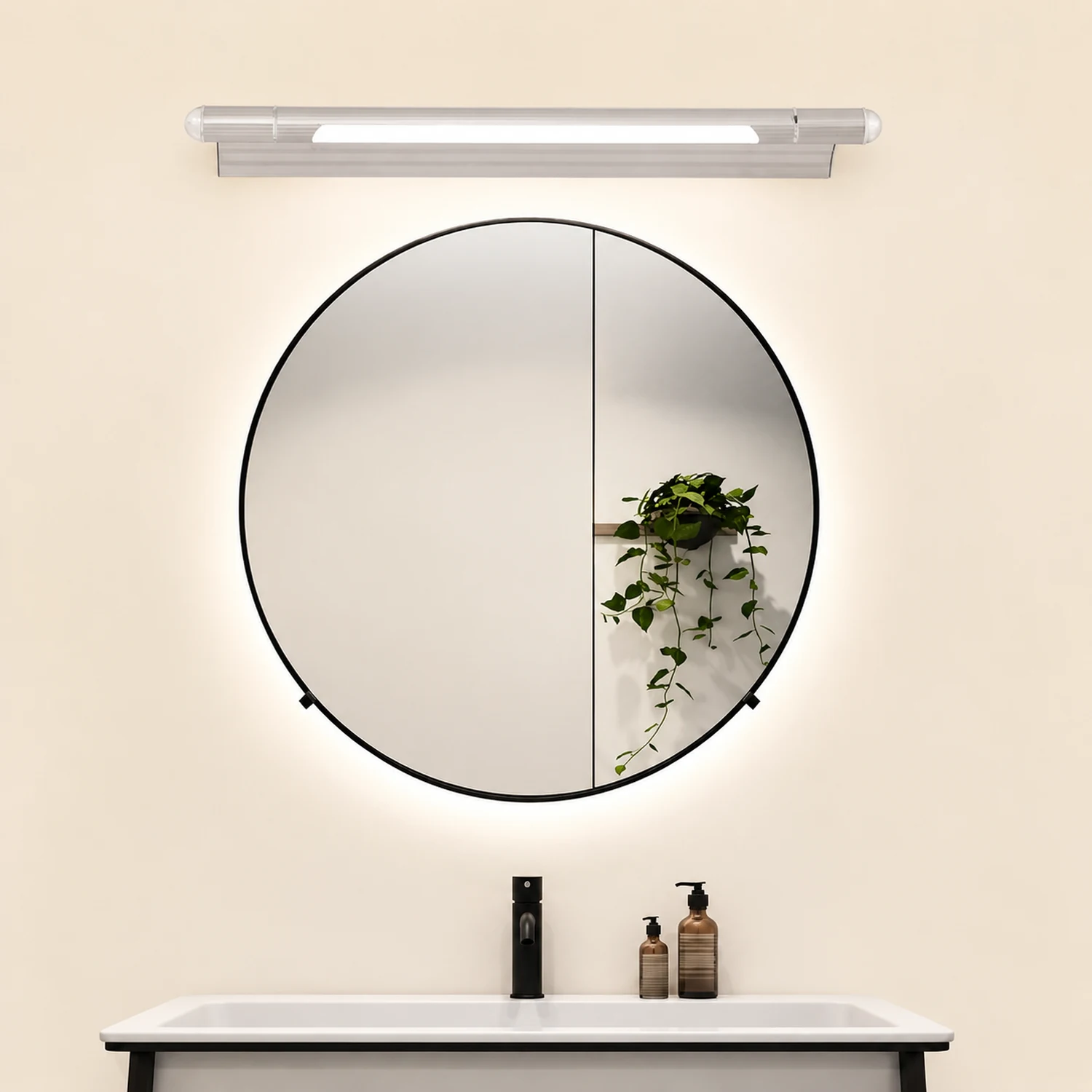 Edge Minimalist Linear Led Vanity Wall Lamp, Silver, Bathroom - Lumpaz