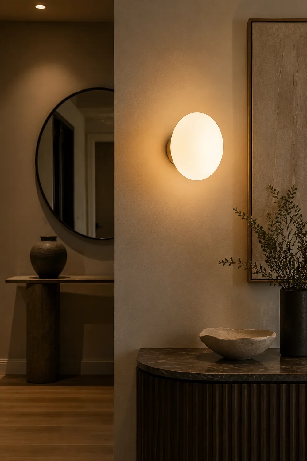 Valentina Modern Globe Shape Vanity Metal Glass LED Wall Lamp - Lumpaz