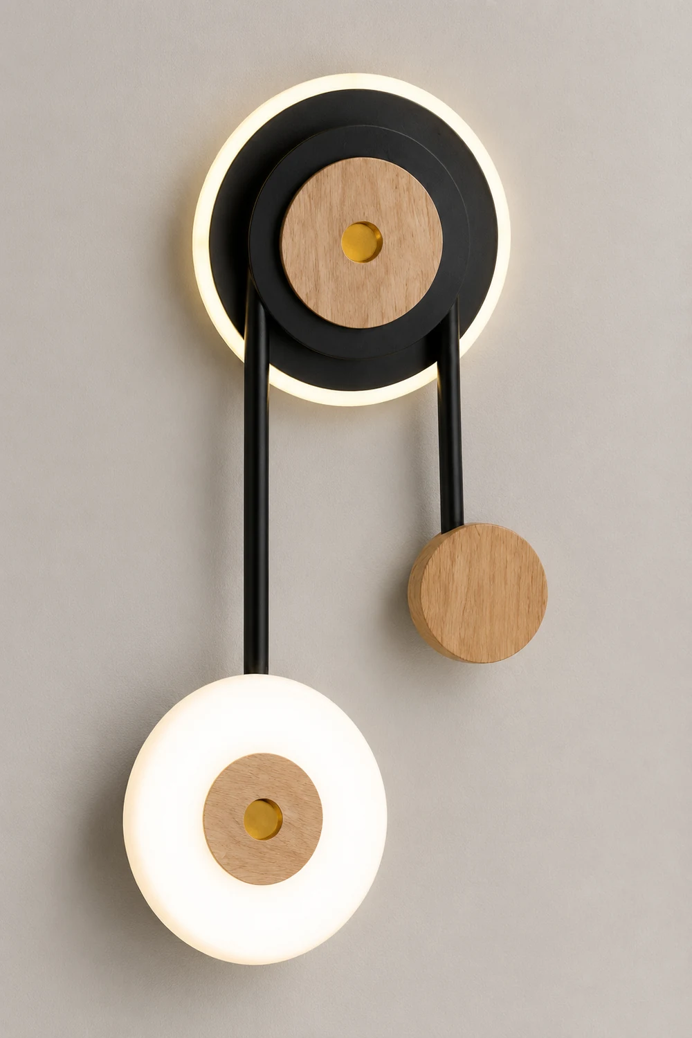 Nielsen 2 Light Decorative Wall Sconce Black, Wood - Lumpaz